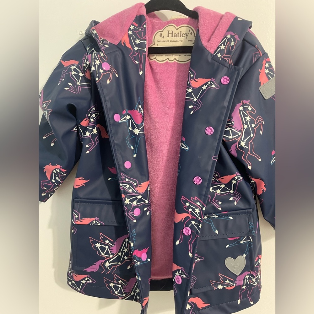 Hatley Color Changing Rain jacket 3t Toddler Jacket Girls